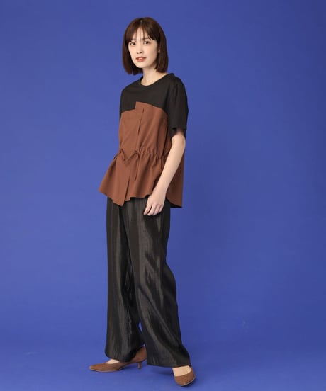 【trois】グラムツイル セミワイドパンツ（T246-87007）