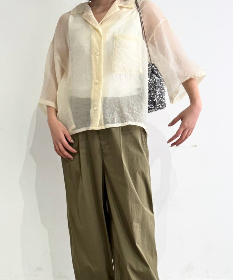 cafune】525913 cupra organdy short shirt | sele