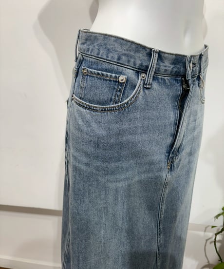 【cafune】 635637 8oz denim flare skirt