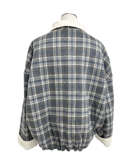 【ayane 26AW】  856714　チェック柄裏キルトブルゾン
