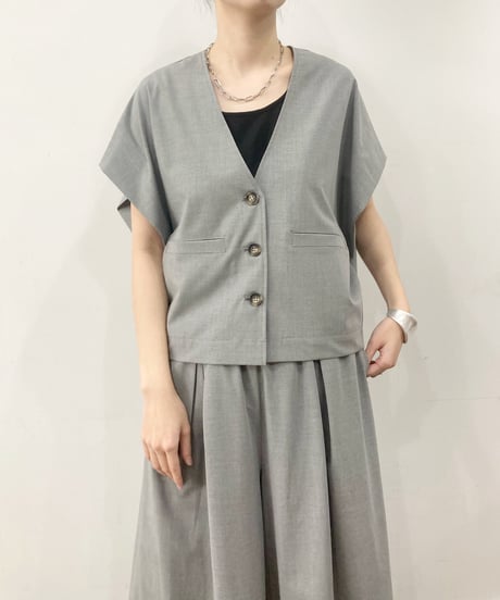 【sirodelabonte】R523304  tuck sleeve short vest summer flannel
