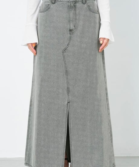 【MICA&DEAL】0125102022 AラインデニムロングSK
