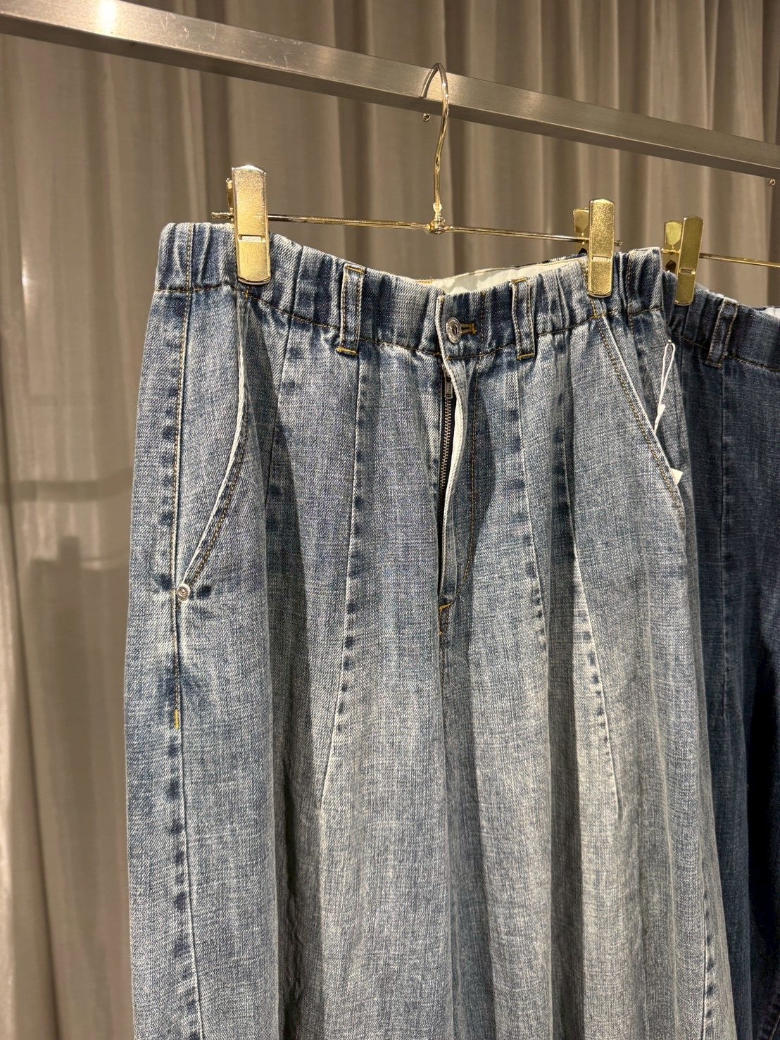 ayane】 826502 麻混デニムバレルレッグパンツ | selectshopB5