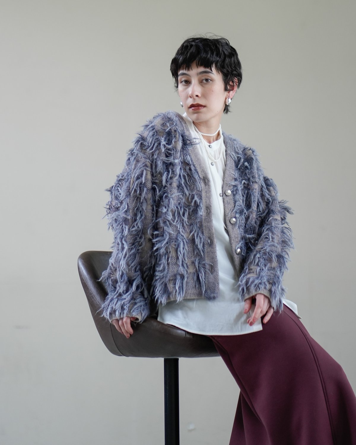 Lallia Mu 26AW】 2613421 ジャガードニットカーディガン | selec
