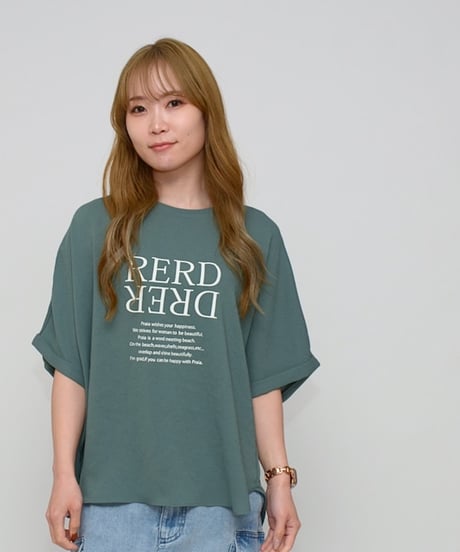 【Praia】 LEF-2620 フハク梨地・反転ロゴTシャツ  上質な日本製