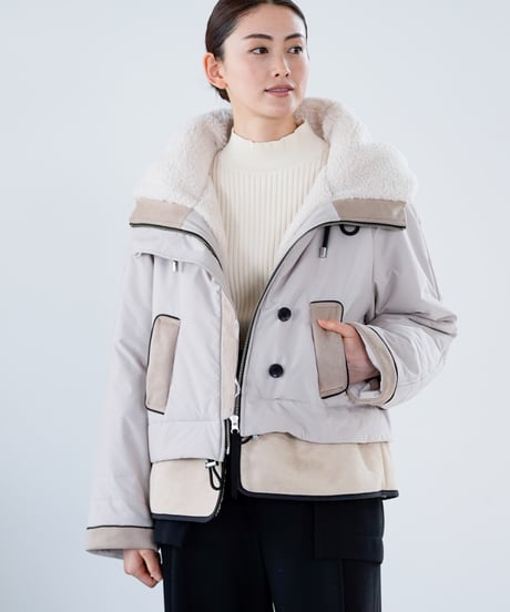 【Lallia Mu 26AW】2614175 スエードドッキングボアコート