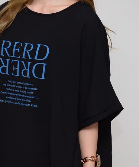 【Praia】 LEF-2620 フハク梨地・反転ロゴTシャツ  上質な日本製
