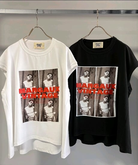 全国送料185円【MARGAUX VINTAGE】 CT - 26074 - S　 転写プリント　ノースリーブTEE