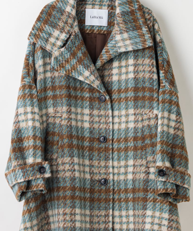Lallia Mu 26AW】2614181 スタンドカラーチェックコート | select
