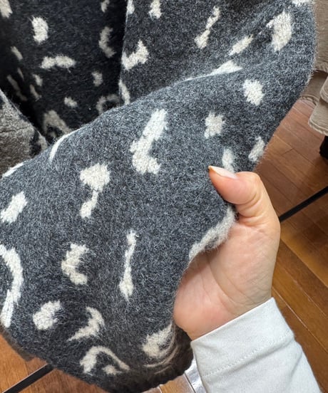 【siro de la bonte 26AW】R643112 whip yarn   leopard 2way cardigan