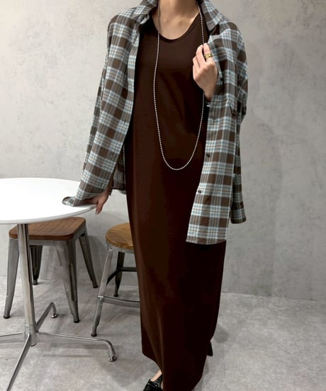 【cafune】625923 washer voile check shirt
