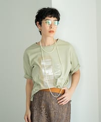【LalliaMu 】2611570　メタリックプリントTシャツ