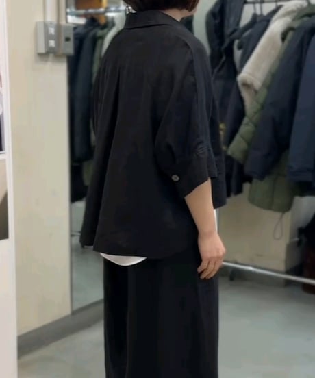 【cafune】525908 French linen short shirt　フレンチリネンショートシャツ