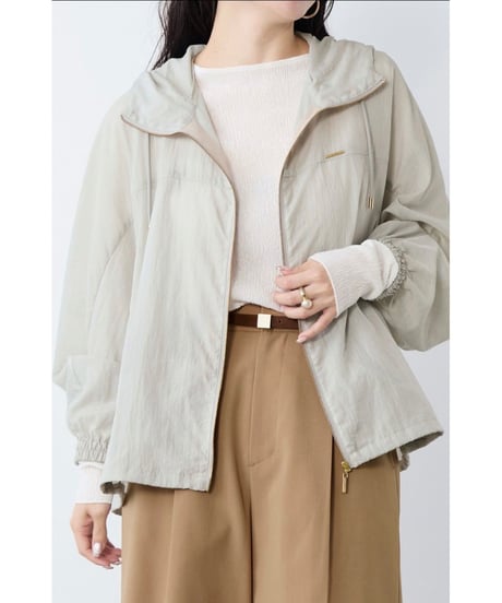 【MICA&DEAL】 0126106061 撥水-シアーフーデットブルゾン