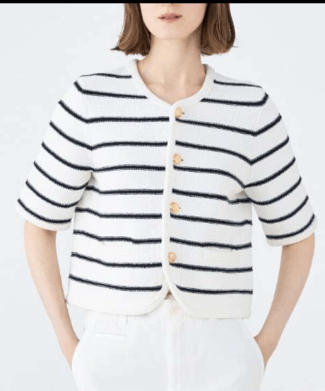 ,MACPHEE,モスライクステッチ ハーフスリーブジャケット