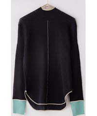 【Lallia Mu 26AW】  2613411 バイカラープリーツシアーニット