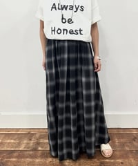 【siro de labonte 26SS】 R623317　tuck flare skirt　／　ombre check