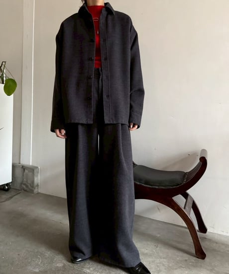 【cafune】545903 TWEEDY polyester back tuck shirt