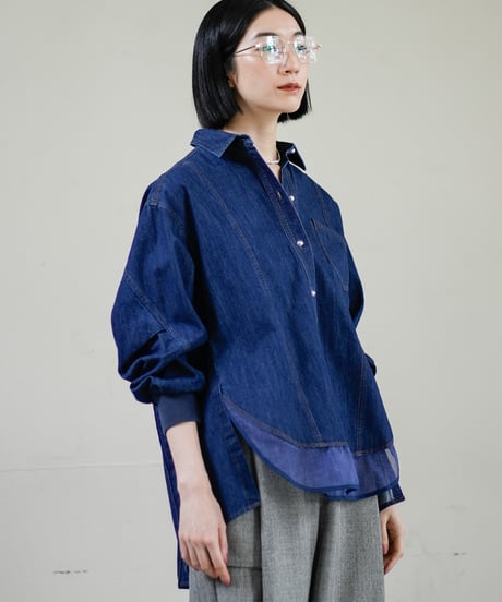 【Lallia Mu 26AW】  2613670 2wayスリーブデニムシャツ