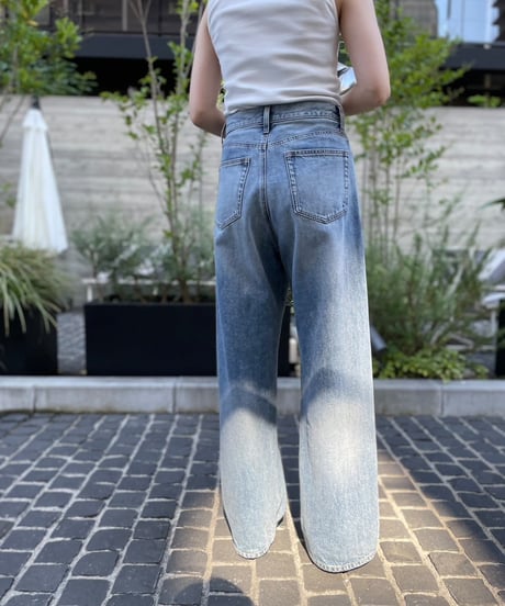 【cafune】  535602 tuck baggy denim pants