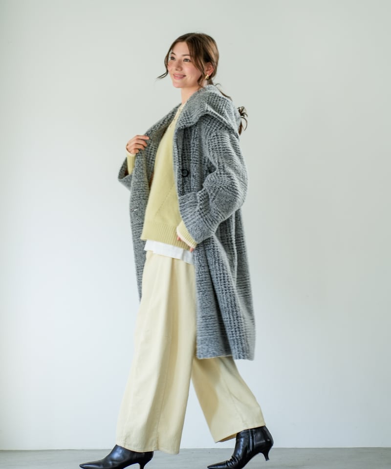 Lallia Mu 26AW】2614171 ビッグカラーチェックコート | selects