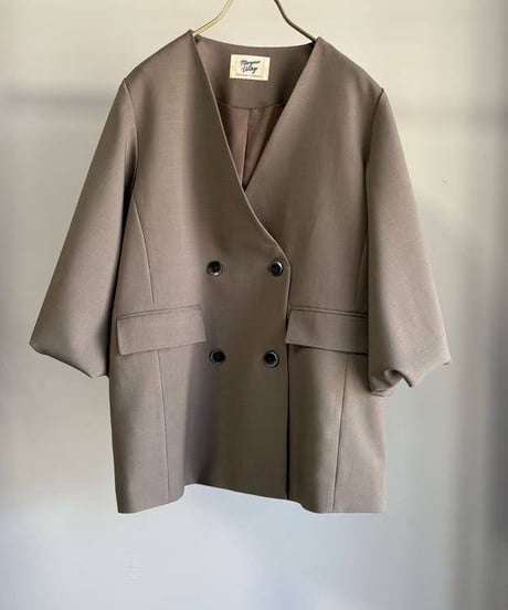 【MARGAUX VINTAGE】 JK - 26088 - A　バルーンスリーブノーカラージャケット