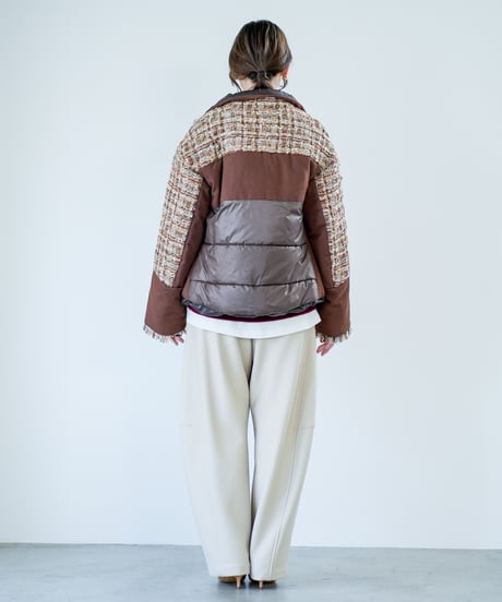 【Lallia Mu 26AW】2614172 ラメツイードパファーコート