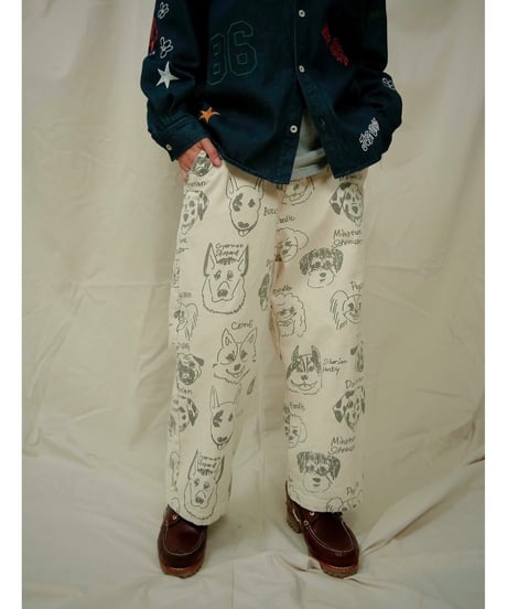 【HUMAROUS】 661807 "Many dogs tuck pants”