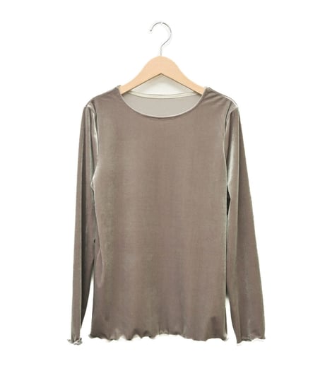 【trois】T246-82068 ストレッチベロア ラウンドネックトップス
