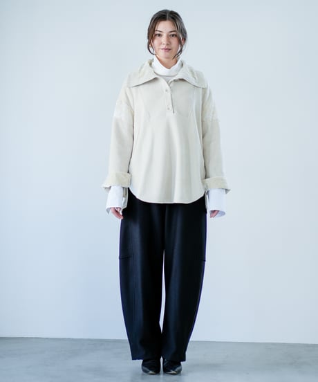 【Lallia Mu 26AW】2614512 クォーターリブジャージープルオーバー
