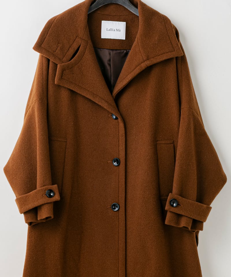 Lallia Mu 26AW】2614180 スタンドカラーフレアコート | selects