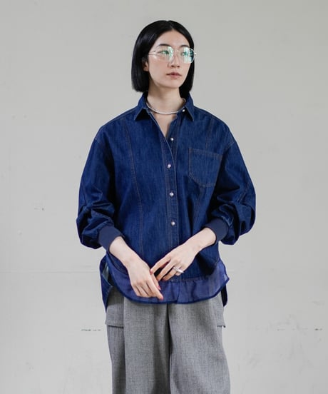 【Lallia Mu 26AW】  2613670 2wayスリーブデニムシャツ