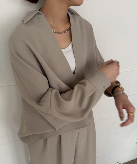 【cafune】535961/615961 stretch georgette skipper pullover