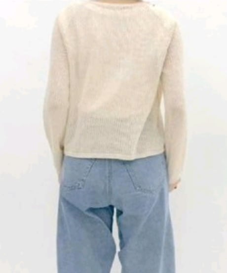 【cafune】525939 Linen blend knit cardigan