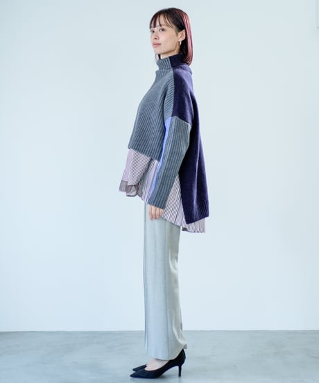 【Lallia Mu 26AW】2614432 ブロックカラー2WAYニット
