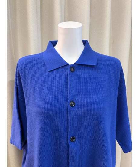 【 LiSS 】 Waffle knit polo knit cardigan (unisex)LiS-2510351