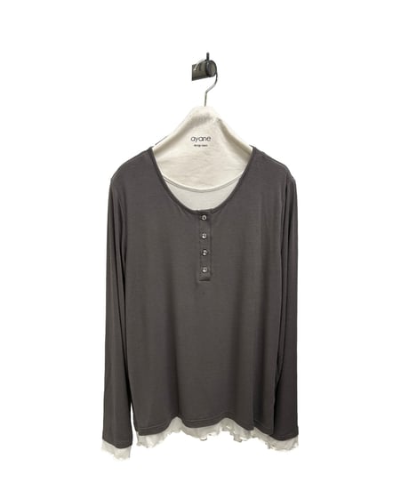 【ayane 26AW】856738 ペア天ヘンリーネックロンT