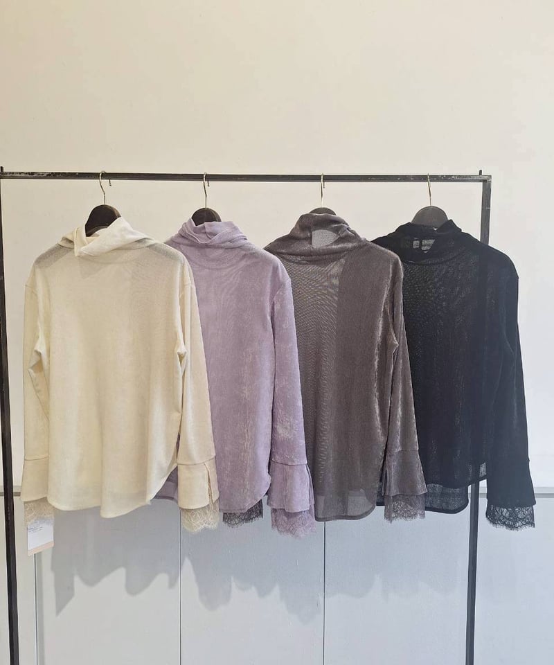 Lallia Mu 26AW】2614500 シアーモールメッシュカットソー | selec