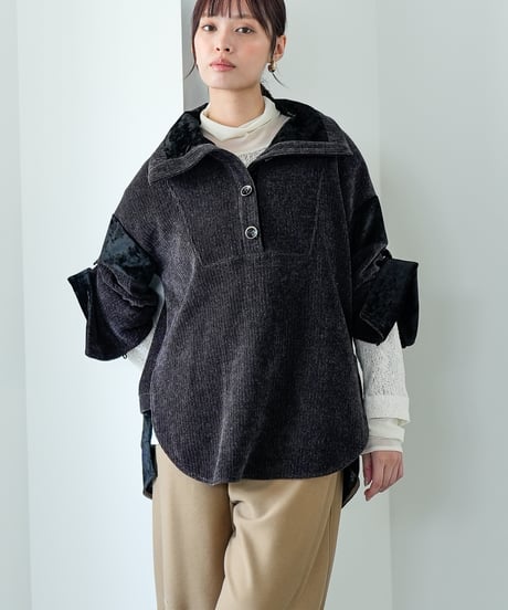 【Lallia Mu 26AW】2614512 クォーターリブジャージープルオーバー