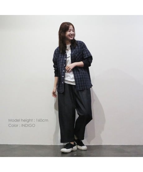 【 vent blanc ヴァンブラン 】 VBP261486 COOLMAX DENIMラップフェイクコクーン パンツ