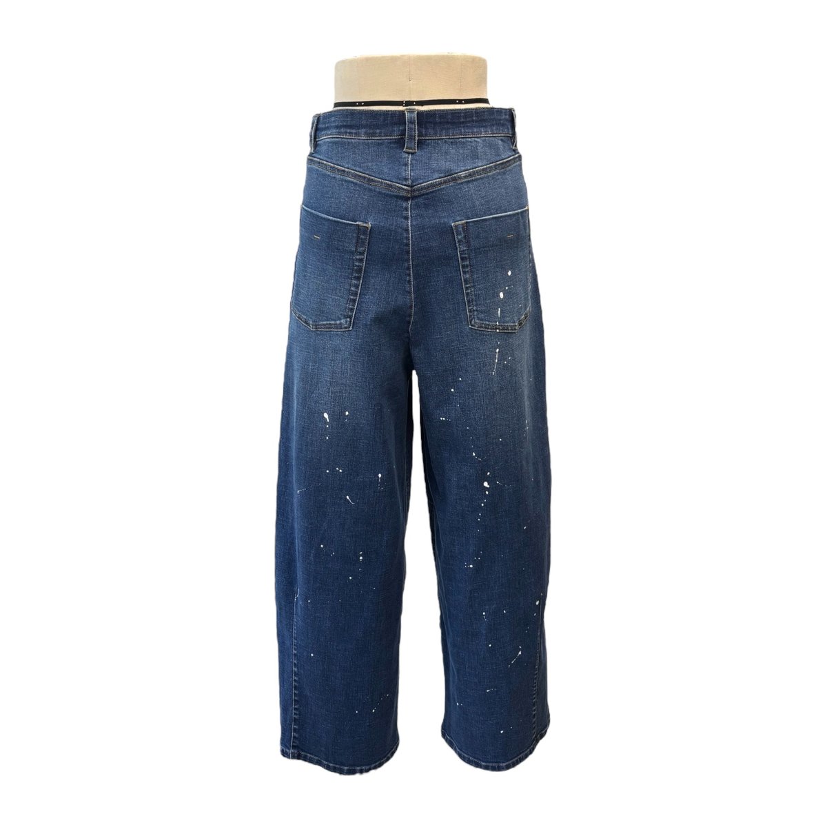 ayane 25AW】875815 ペイント加工バレルレッグデニムパンツ | selects