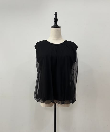 【siro de labonte 26SS】 R623201　balloon vest　2way着用可能　／　tulle docking