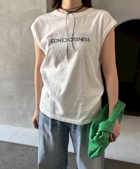 【cafune 】535938 slub cotton logo tee