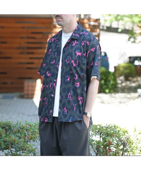 【MANUAL ALPHABET】 MA-S-843 LEOPARD S/S OPEN COLLAR SHIRTS
