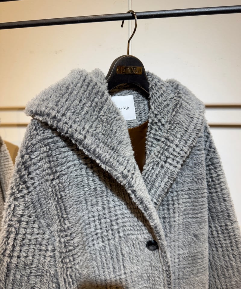 Lallia Mu 26AW】2614171 ビッグカラーチェックコート | selects