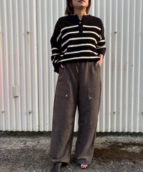 29【Lallia Mu 26AW】 2613413 ボーダープルオーバーニット