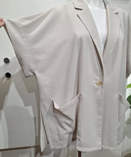 【cafune】625405 mat stretch georgette half sleeve jacket