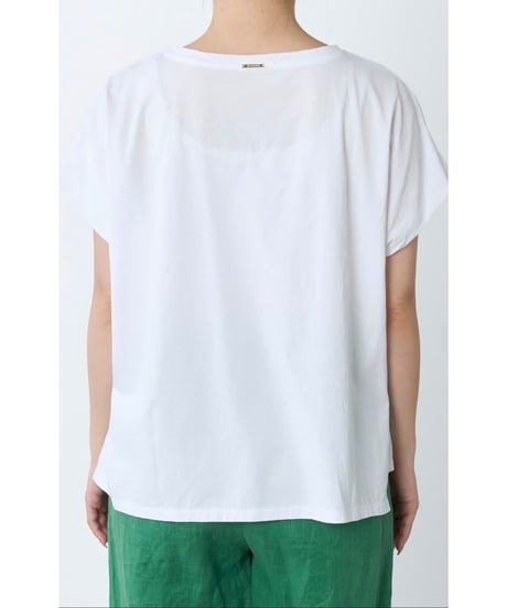 【MICA&DEAL】 0126209182 ラメロゴプリントターンバックスリーブT-shirt