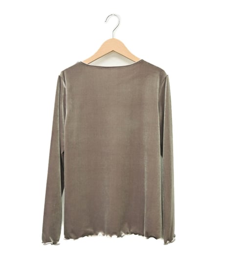 【trois】T246-82068 ストレッチベロア ラウンドネックトップス