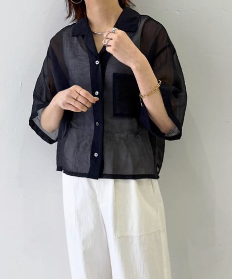 【cafune】525913 cupra organdy short shirt